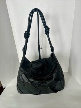 Boho leather hobo bag